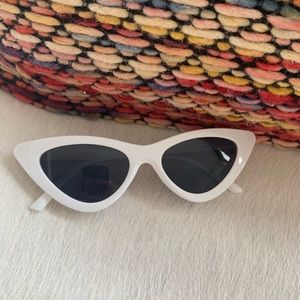 White cat eye sunglasses